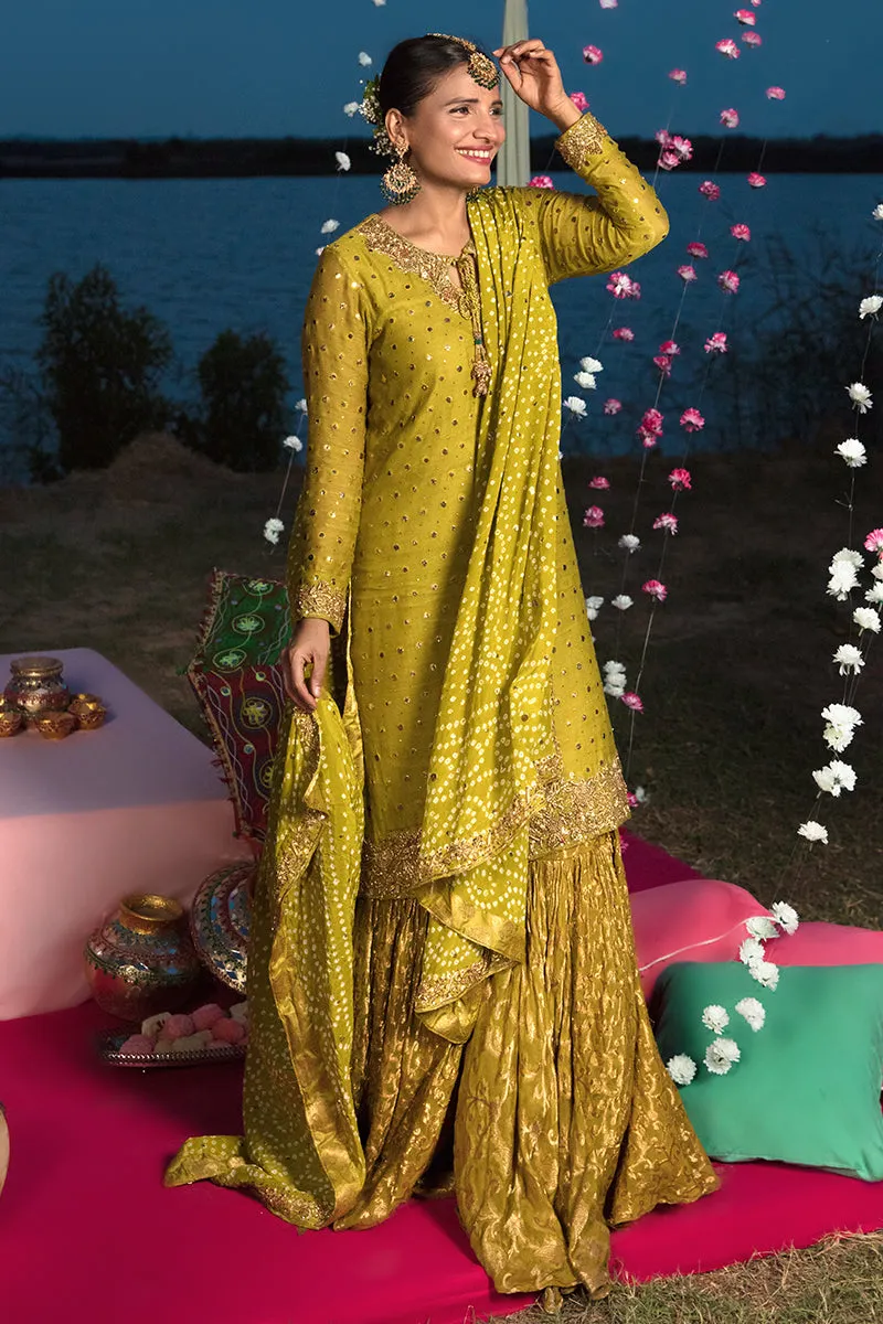 Mehndi Party Traditional Dress in Mustard Color #Y6086