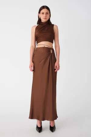 MELODY SATIN MIDI SKIRT