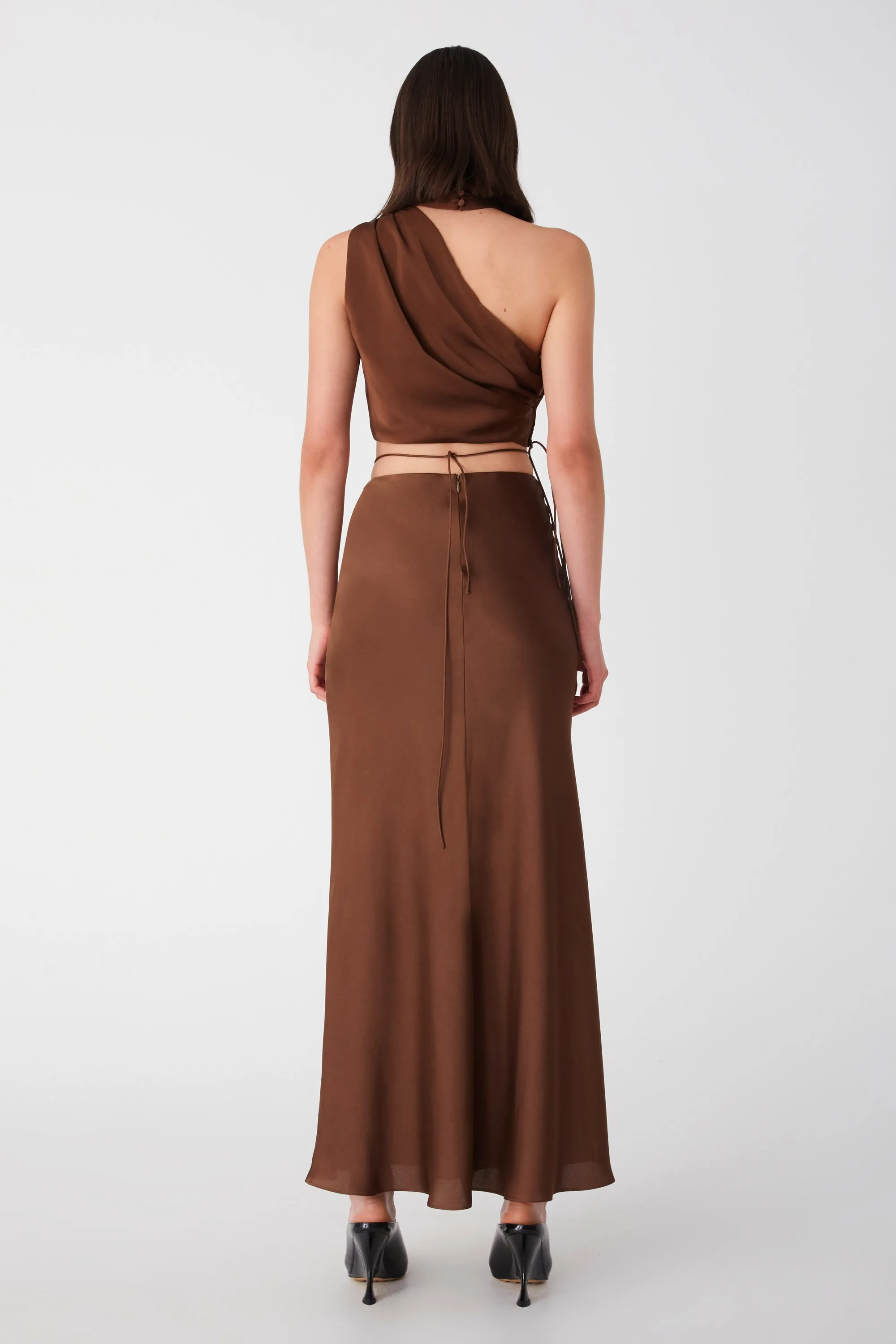 MELODY SATIN MIDI SKIRT