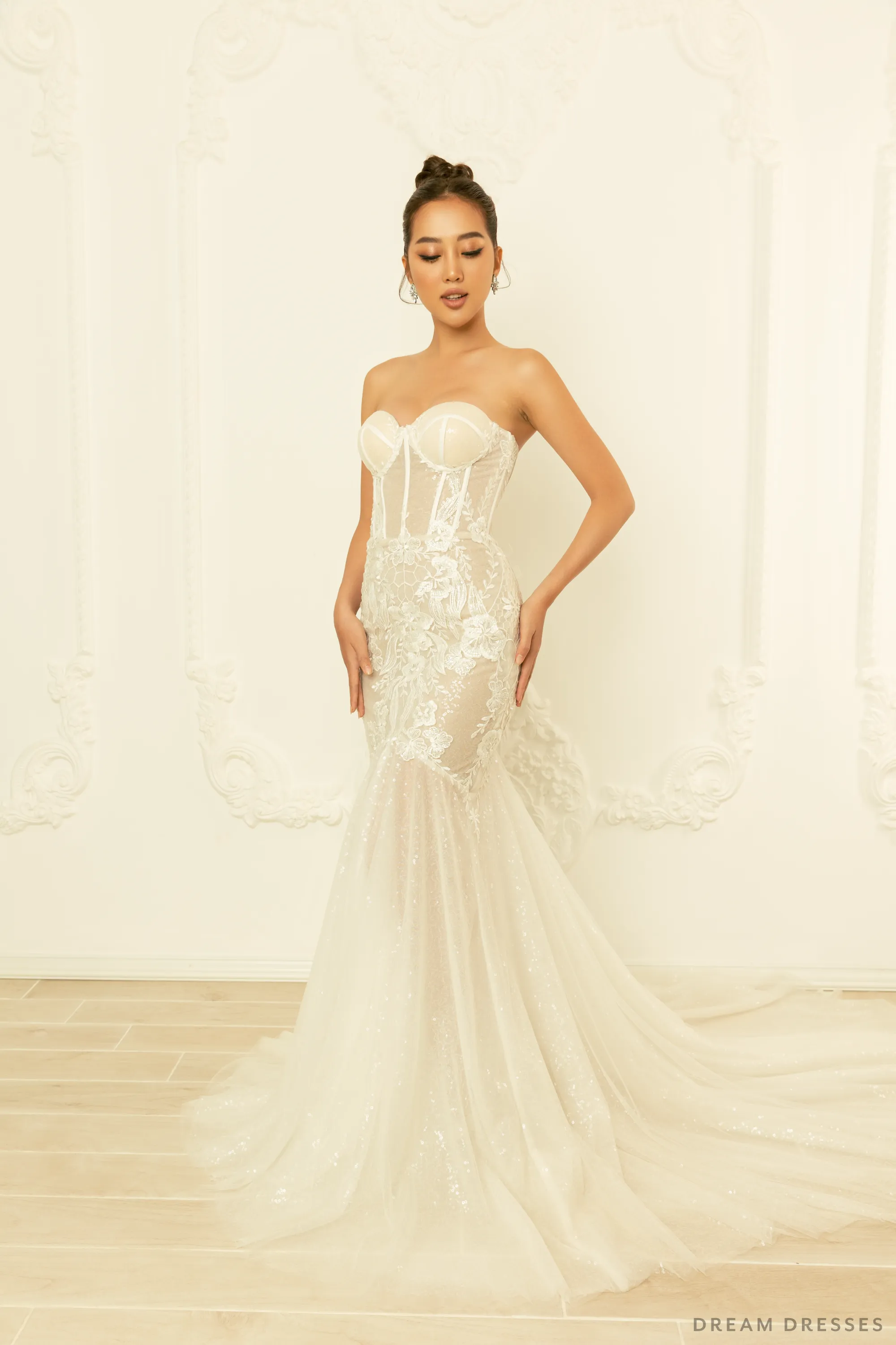 Mermaid Wedding Gown with Corset Top (#LUCINDA)