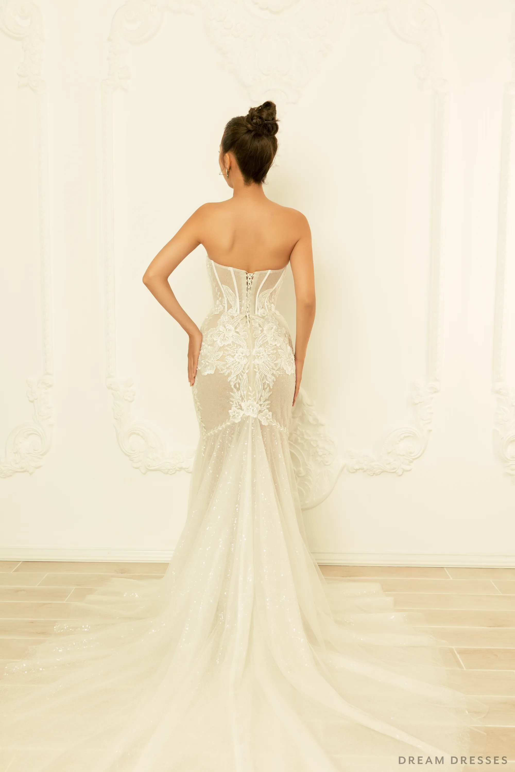 Mermaid Wedding Gown with Corset Top (#LUCINDA)