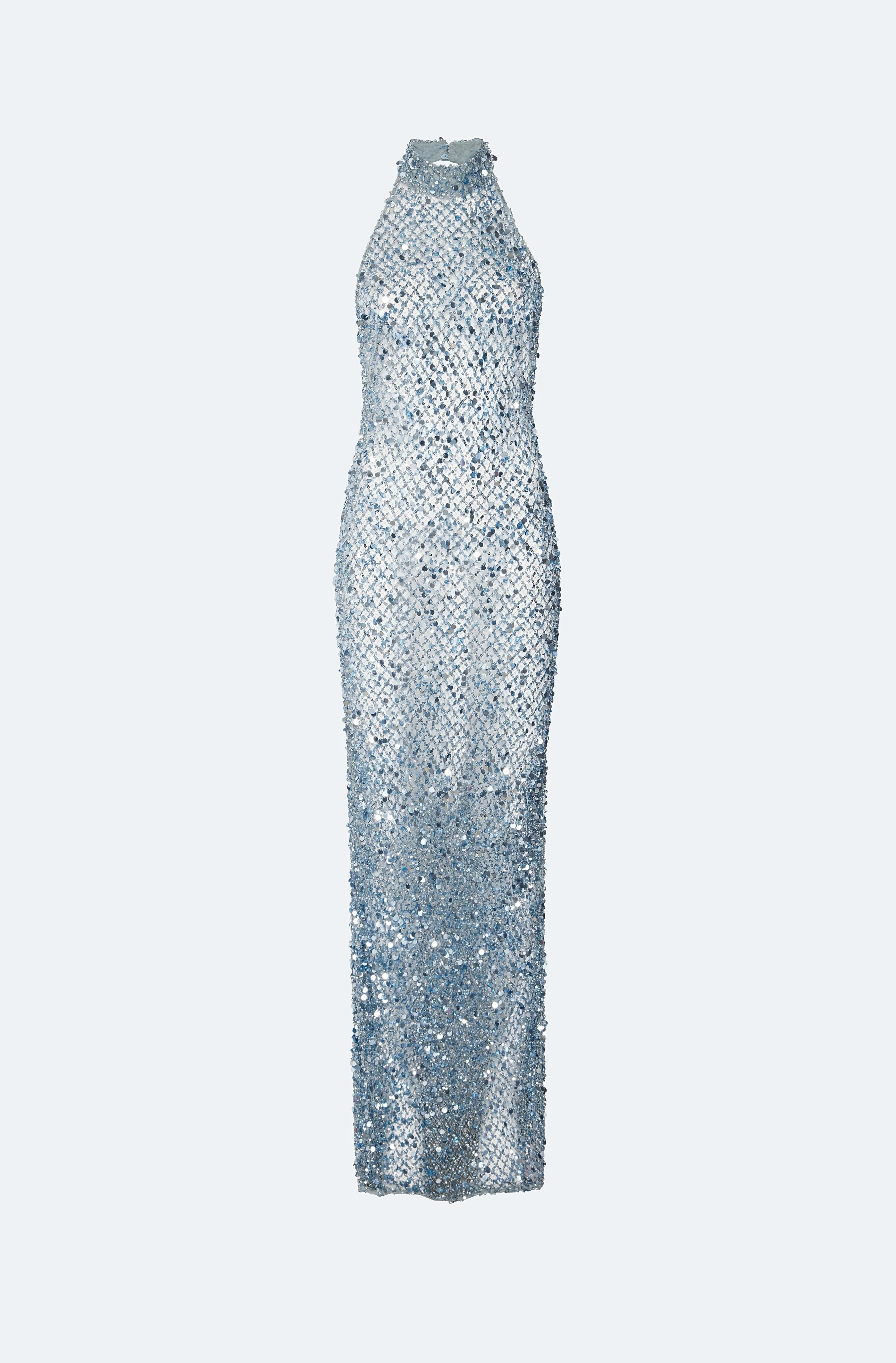 Mesh Sequin Gown