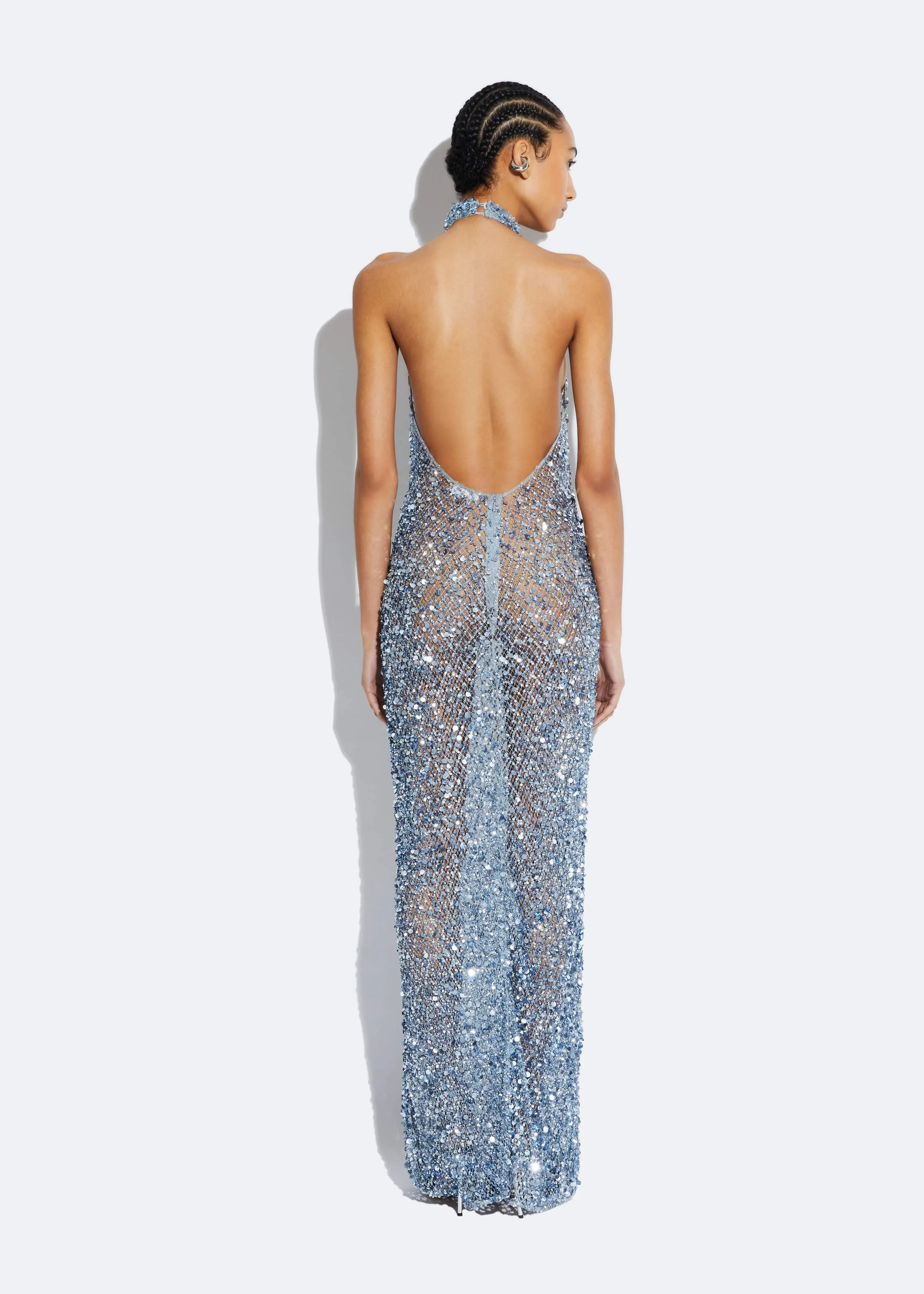 Mesh Sequin Gown