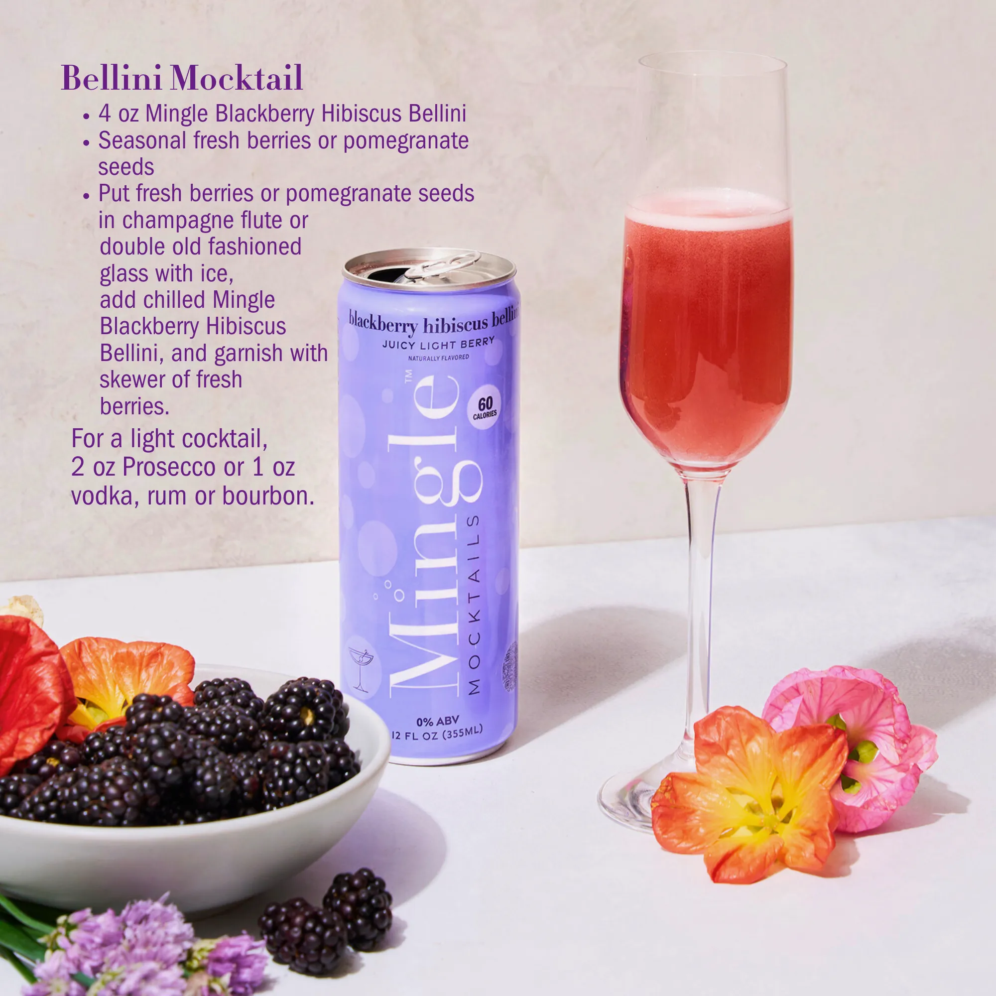 Mingle Mocktails: 4 Pack of 12oz Ready To Drink Mocktails