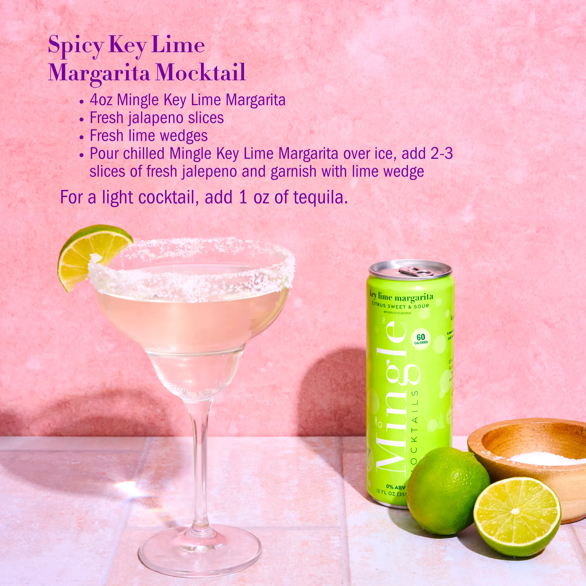 Mingle Mocktails: 4 Pack of 12oz Ready To Drink Mocktails