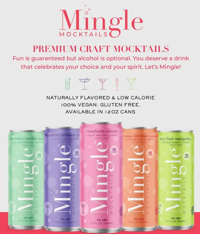 Mingle Mocktails: 4 Pack of 12oz Ready To Drink Mocktails