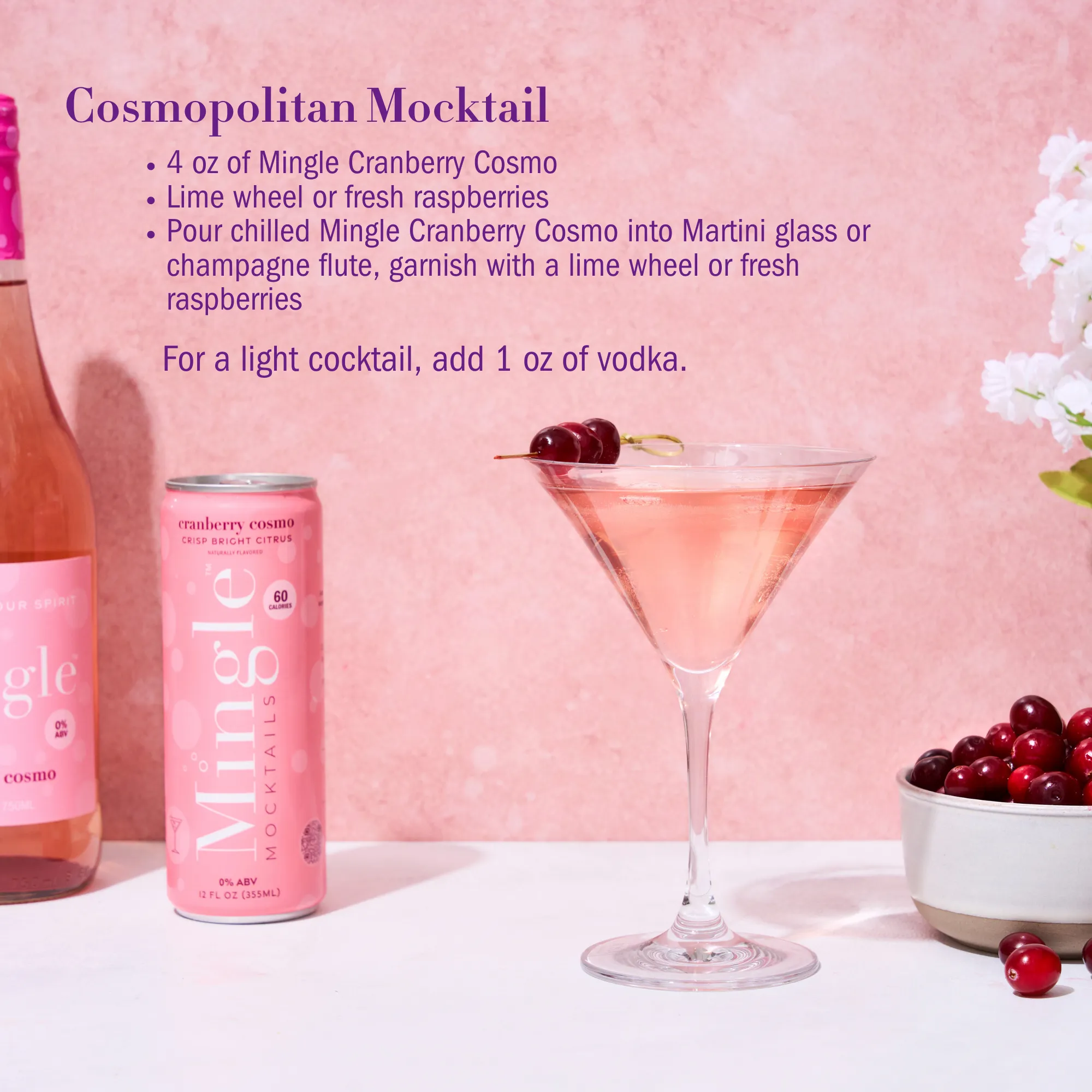 Mingle Mocktails: 4 Pack of 12oz Ready To Drink Mocktails
