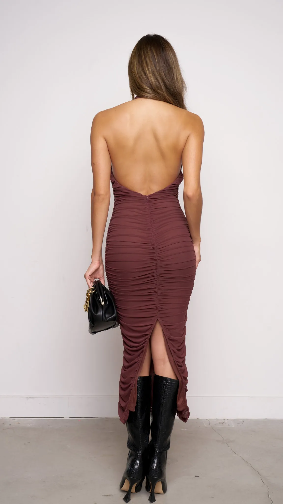 Minna Midi dress in brown
