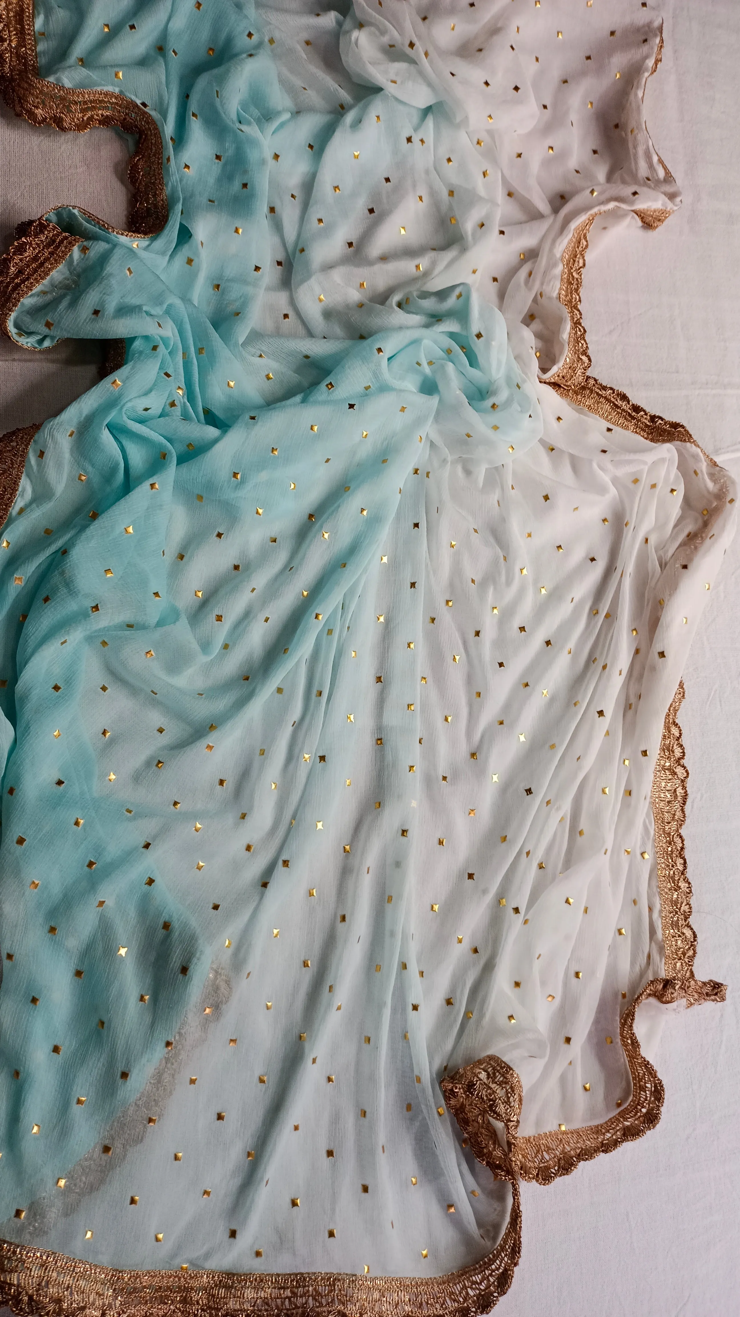 Mint Blue Chiffon Dupatta