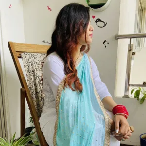 Mint Blue Chiffon Dupatta