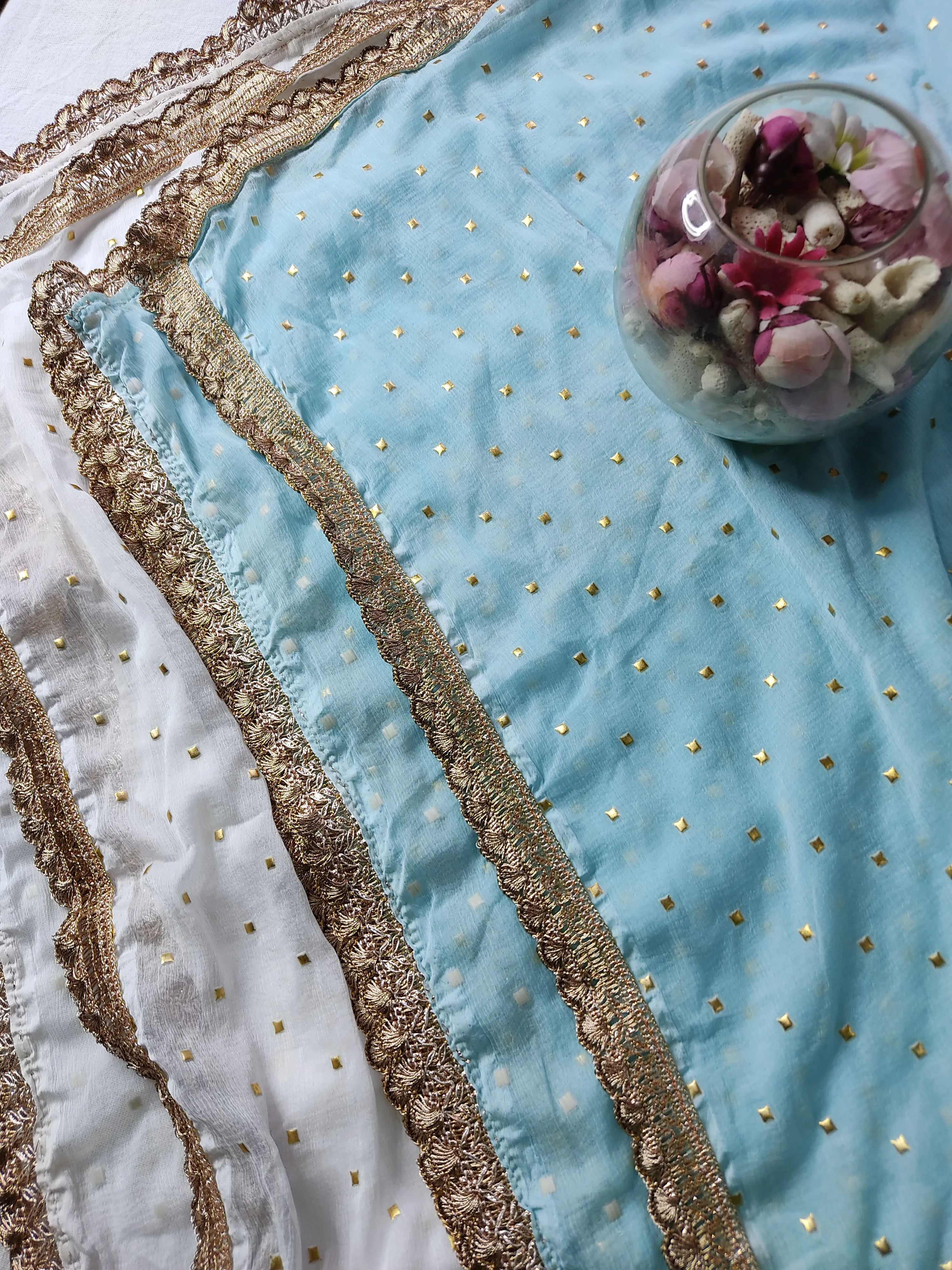 Mint Blue Chiffon Dupatta