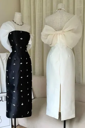 Modest White Off Shoulder Beading Sheath Long Party Dress Formal Evening Gown, D312