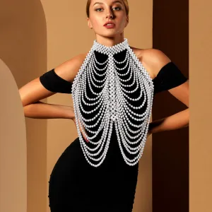 Multi-Layered Pearl Body Necklace