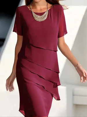 Nastasia® | Pleated Chiffon Dress