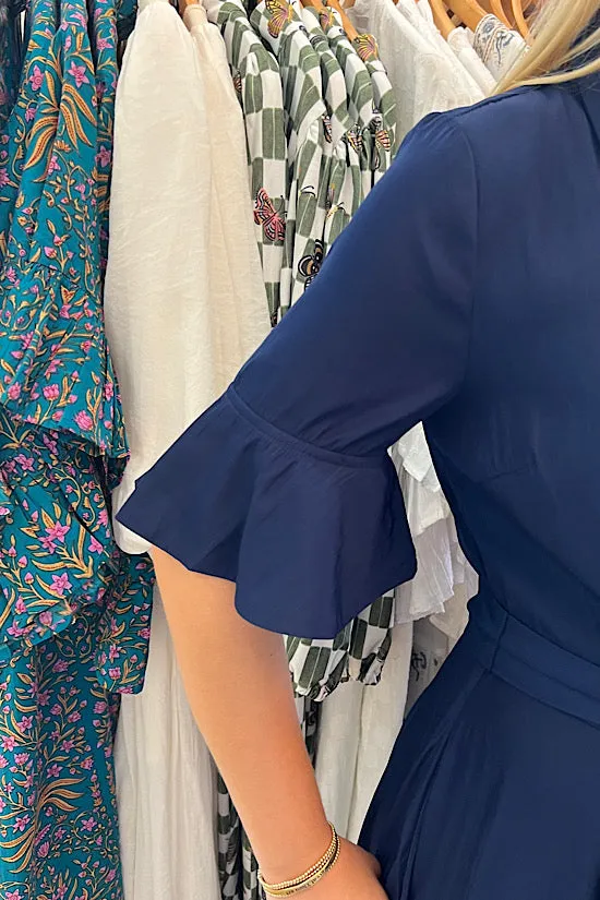 Navy Button Down Maxi Dress