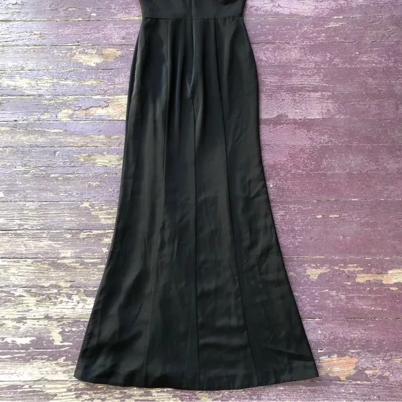 NBD Sleeveless Maxi Dress Size XXS Black Formal Gown Slit Gathered
