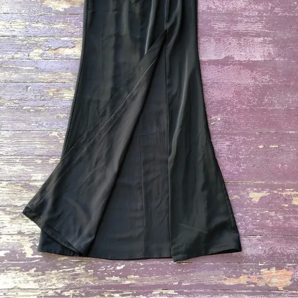 NBD Sleeveless Maxi Dress Size XXS Black Formal Gown Slit Gathered