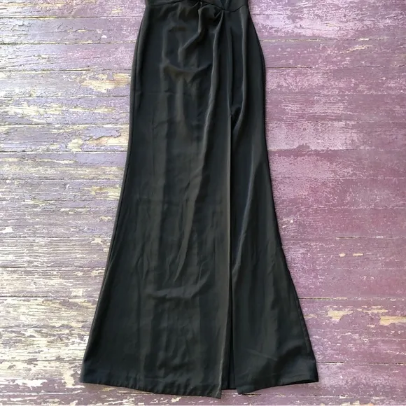 NBD Sleeveless Maxi Dress Size XXS Black Formal Gown Slit Gathered