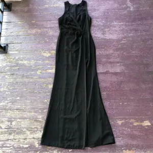 NBD Sleeveless Maxi Dress Size XXS Black Formal Gown Slit Gathered