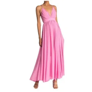 New Meghan LA maxi dress bubblegum pink. Backless cross cross straps size large