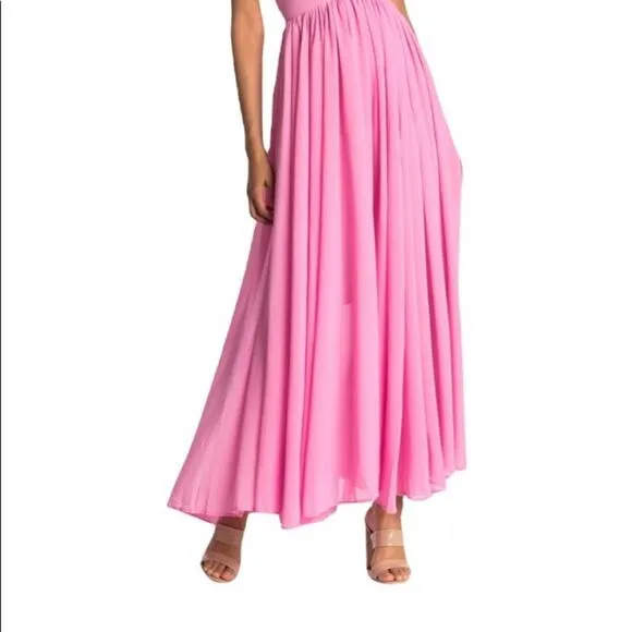 New Meghan LA maxi dress bubblegum pink. Backless cross cross straps size large