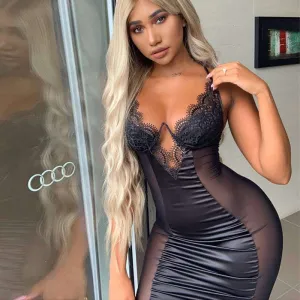 NewAsia Schwarz Mesh Satin Kleid Sommer Midi Kleid Frau Party Nacht Bügel Bodycon Club Kleider Sexy Robe Femme rot