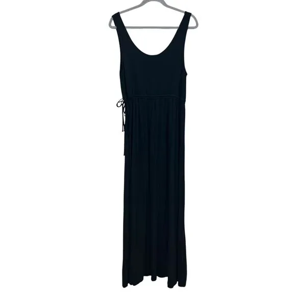 Nicole Miller New York Womens Maxi Dress Sleeveless Tie Empire‎ Waist Black Sz M