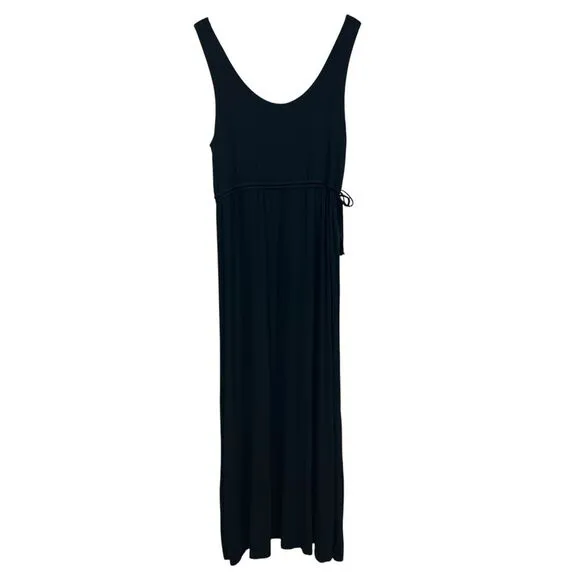 Nicole Miller New York Womens Maxi Dress Sleeveless Tie Empire‎ Waist Black Sz M