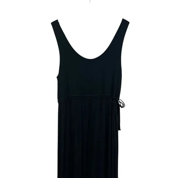 Nicole Miller New York Womens Maxi Dress Sleeveless Tie Empire‎ Waist Black Sz M