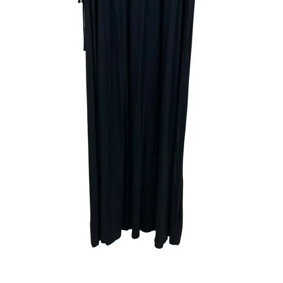 Nicole Miller New York Womens Maxi Dress Sleeveless Tie Empire‎ Waist Black Sz M