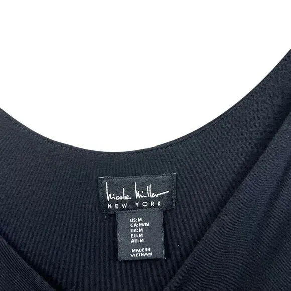 Nicole Miller New York Womens Maxi Dress Sleeveless Tie Empire‎ Waist Black Sz M