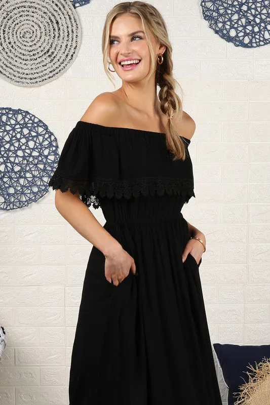 Ninexis Off the Shoulder Flowy Maxi Dress