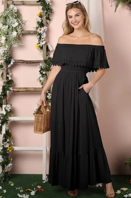 Ninexis Off the Shoulder Flowy Maxi Dress
