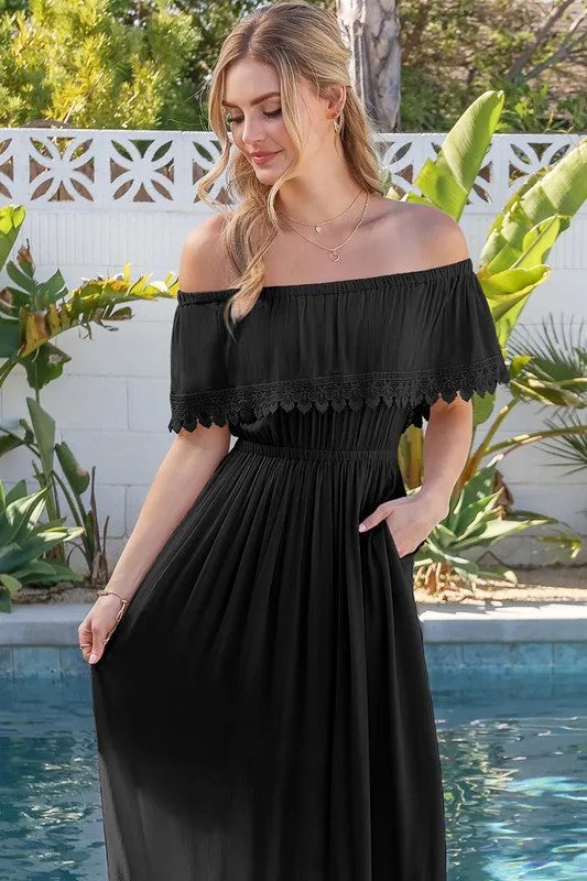 Ninexis Off the Shoulder Flowy Maxi Dress