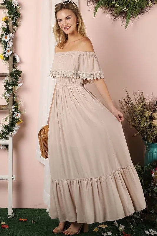 Ninexis Off the Shoulder Flowy Maxi Dress