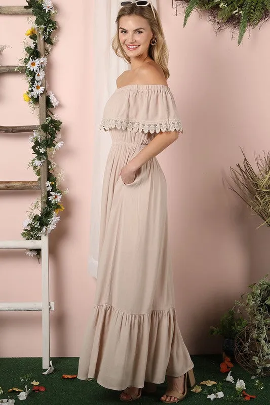 Ninexis Off the Shoulder Flowy Maxi Dress