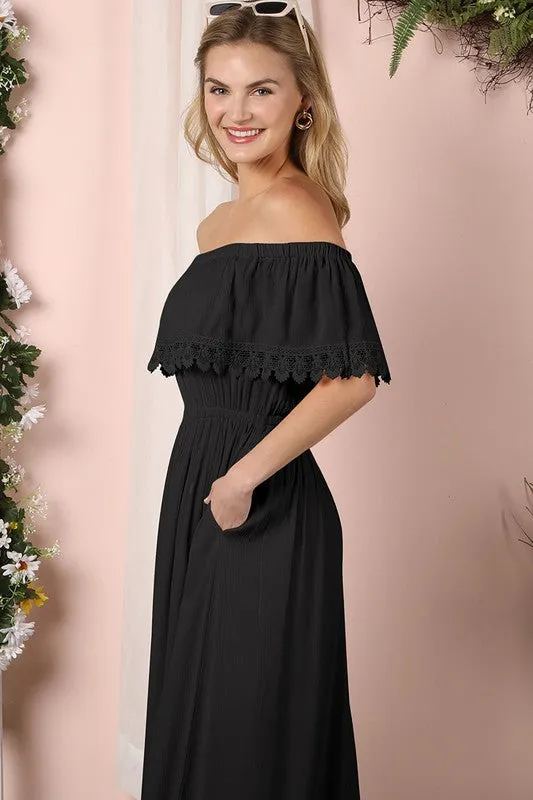 Ninexis Off the Shoulder Flowy Maxi Dress