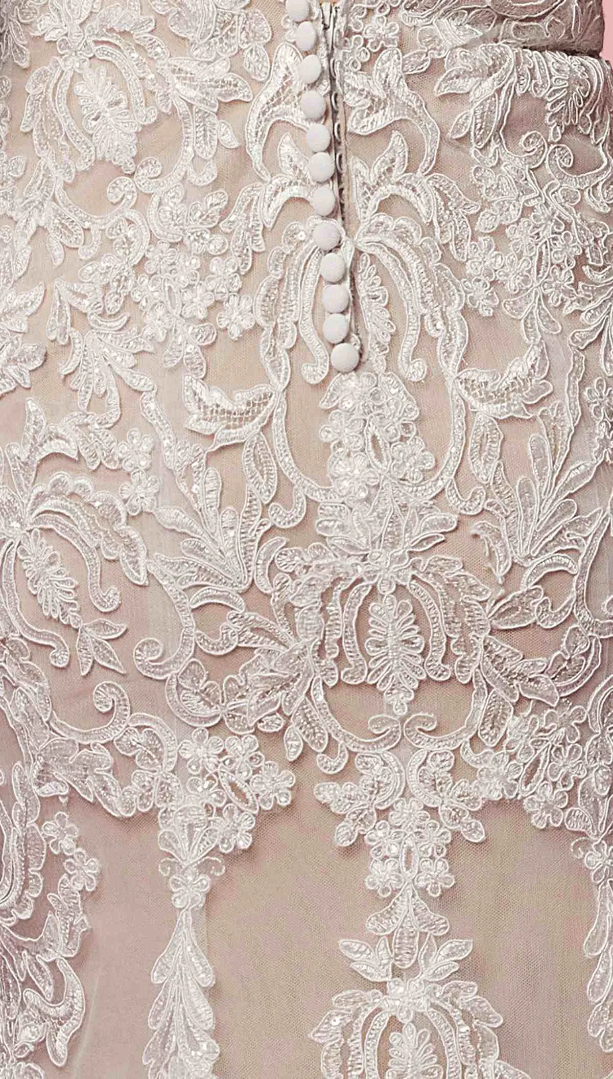 Nox Anabel H494 Spaghetti Strap V-Neckline Long Lace Wedding Gown