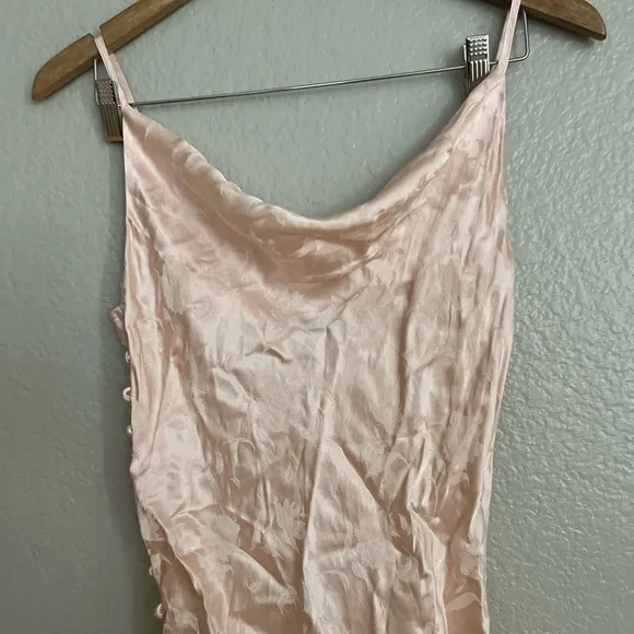 NWOT All About You Blush Pink Floral Jacquard Satin Midi Dress