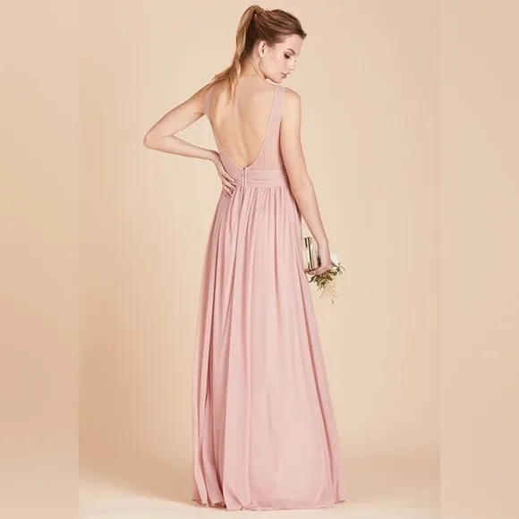 NWT Birdy Grey Jan Bridesmaid Maxi Dress in Rose Quartz Pink Size Small