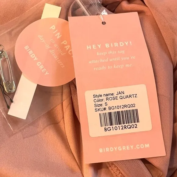 NWT Birdy Grey Jan Bridesmaid Maxi Dress in Rose Quartz Pink Size Small