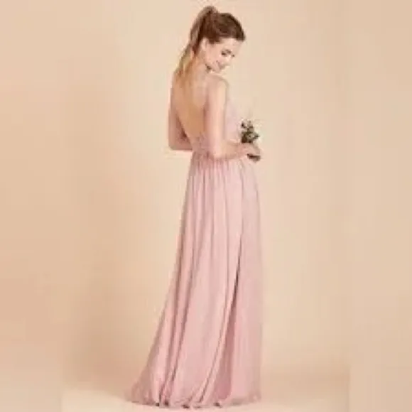 NWT Birdy Grey Jan Bridesmaid Maxi Dress in Rose Quartz Pink Size Small