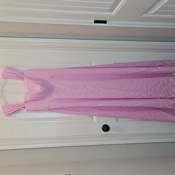 *NWT* Dessy Collection Off the Shoulder Pleated Cap Sleeve Maxi Dress