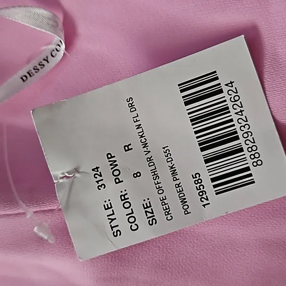 *NWT* Dessy Collection Off the Shoulder Pleated Cap Sleeve Maxi Dress