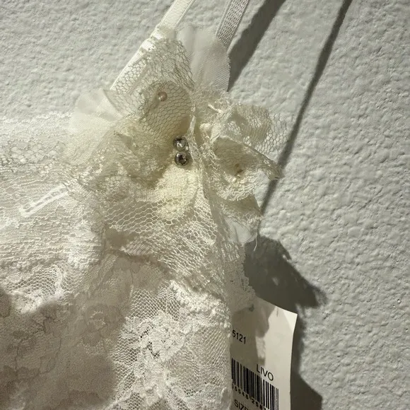 NWT Hanky Panky Babydoll Floral Lace Bridal Collection Pleated Chemise Sz Small