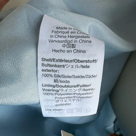 NWT J. CREW COLLECTION Blue Silk Maxi Skirt