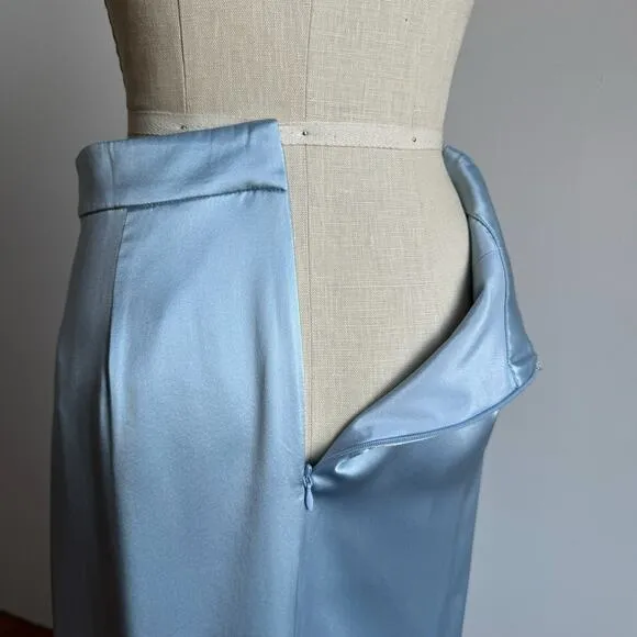 NWT J. CREW COLLECTION Blue Silk Maxi Skirt