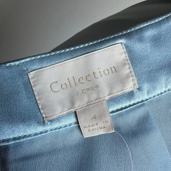 NWT J. CREW COLLECTION Blue Silk Maxi Skirt
