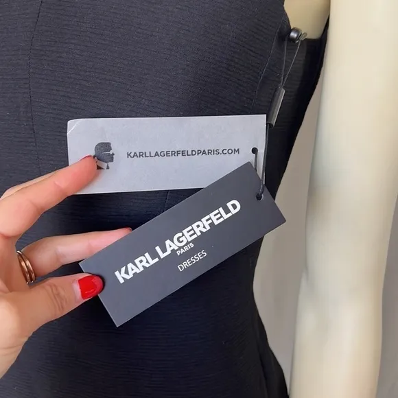 NWT Karl Lagerfeld Paris Black Bodycon Cocktail Dress