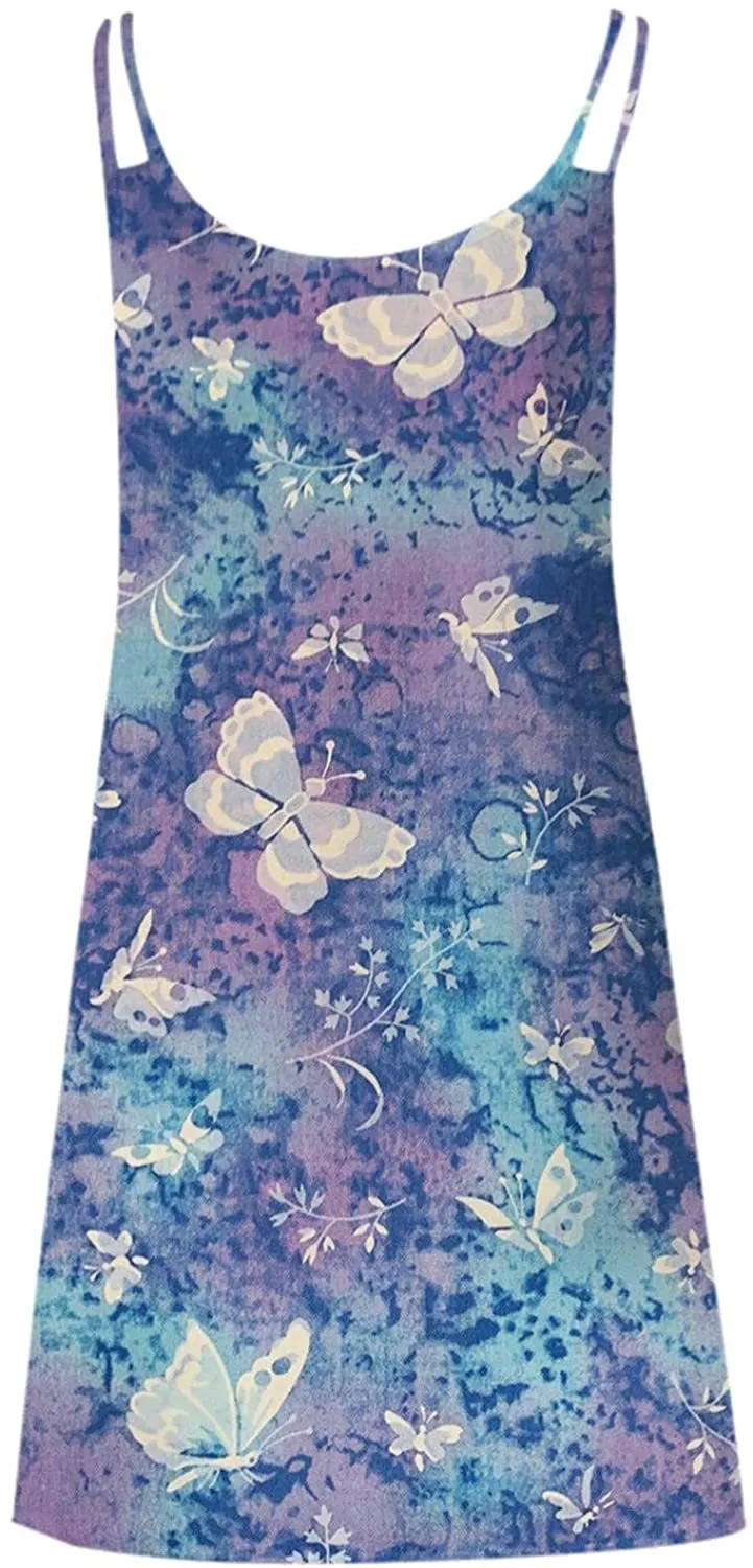 NXY Winsummer Women Dresses Summer Mini Sleeveless Flower Print Plus Size Boho Dress Short Tank Dress A-Line Beach Sundress